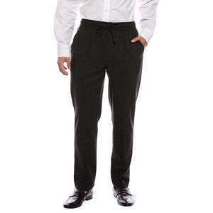 Isaia Mens  Drawstring Wool & Cashmere-Blend Trouser, Black